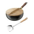 thumbnail image 3 of deevoka Nonstick Wok Long Handle suits All Stoves with Lid for Home and Hotel Restaurant 26cm, 3 of 9