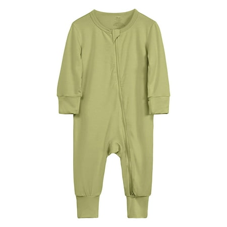 

Baby Cotton Rompers Footless Pajamas Zipper Long Sleeve Sleeper Jumpsuit