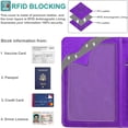 thumbnail image 5 of RSAquar Passport Holder for Women and Men, Premium PU Leather Travel Passport Wallet RFID Blocking Passport Cover Travel Documents Organizer with Pen Holder, Purple, 5 of 6