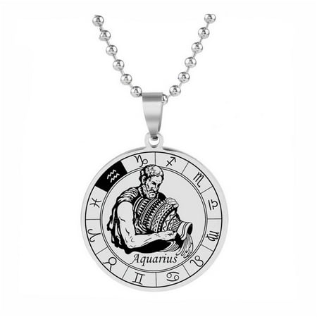 

12 Constellation pendant stainless steel necklace for men and women
