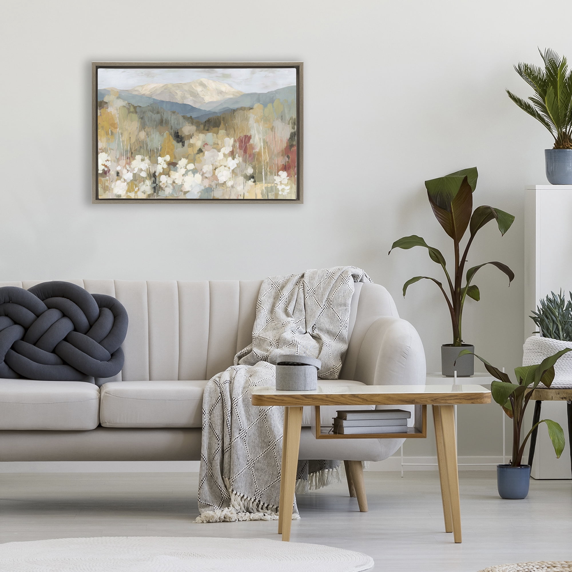 Stupell Industries Autumn Mountain Meadow Brown Framed Floater Canvas Wall Art, design by Chromatic Storm Studio