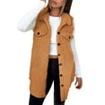 thumbnail image 5 of WRKEKC Winter Vests for Women Casual Lapel Button Fleece Vest Loose Faux Shearling Outerwear Coat for Women Fall Winter Layering, 5 of 7