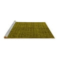 thumbnail image 2 of Ahgly Company Machine Washable Indoor Round Abstract Yellow Modern Area Rugs, 6' Round, 2 of 4