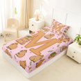 thumbnail image 4 of Manfei Brown Animals Capybara Twin Sheets,Cute Monogrammed M Print Bedding,3 Pieces, 4 of 6