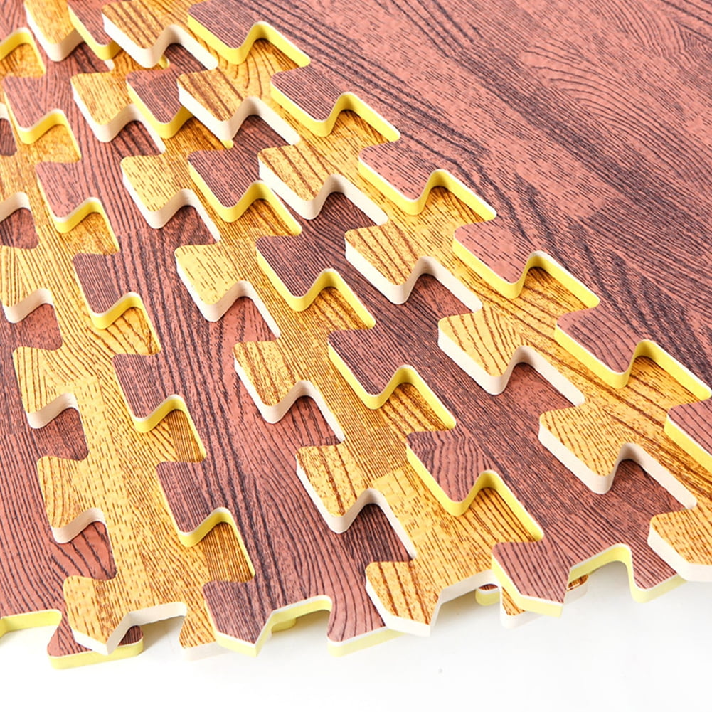 1PC 11.8" Wooden Grain Floor Mat Waterproof Interlocking Foam Mat Pad Walmart Canada