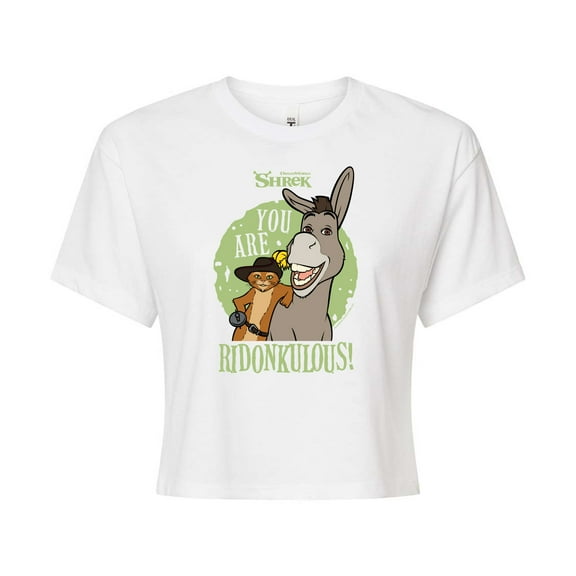 Shrek - You Are Ridonkulous - Juniors Cropped Cotton Blend T-Shirt