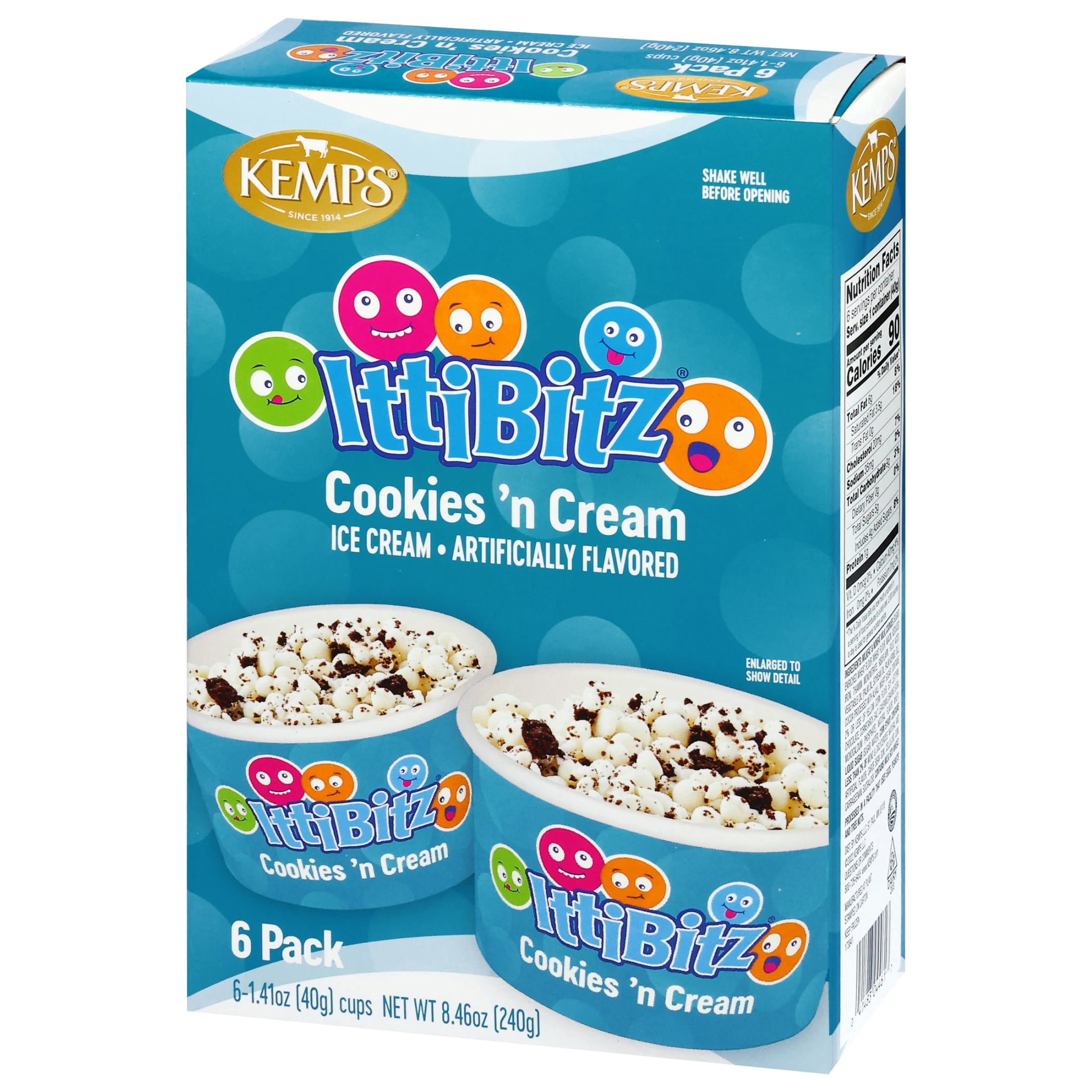 Kemps IttiBitz Cookies N Cream 1.4 oz / 6 Pak