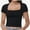 Black, variant on Women's Square Neck Tops Short Sleeve Crop Tops Workout Summer Clothes Casual Slim Fit T-Shirts