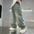 thumbnail image 2 of oqasdz Boys Pants Straight Leg Baggy Jeans with Pockets Elastic Waist Distressed Ripped Denim Pants with Holes Size 4 Y-5 Y, 2 of 6