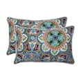 thumbnail image 1 of Pillow Perfect 619910 Outdoor & Indoor Lagoa Tile Flamingo Rectangular Throw Pillow, Blue - Set of 2, 1 of 1