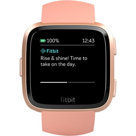 Fitbit Versa - Peach Band - Rose Gold Aluminum Case