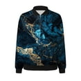 thumbnail image 4 of Womens Casual Daily Jackets Lightweight Zip Up Casual Jacket Floral Print Coat Stand Collar Short Sports Outwear Zipper Tops Women Coats And Jackets Woman Suit Jackets Tan Coat Women Petite Jean, 4 of 5