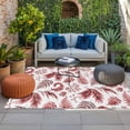 thumbnail image 2 of Botanical Red Outdoor Rug for Patio/Deck/Porch, Non-Slip Large Area Rug 3 x 5 Ft, Vintage Ferns Herbs Country Plant Leaf Indoor Outdoor Rugs Washable Area Rugs, Reversible Camping Rug Carpet Runner, 2 of 8