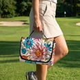 thumbnail image 4 of COEQINE Golf Cart Seat Cover Towel with Foldable Design and Carry Handle, Universal 51.2"x30.3", Comfort Quilted Polyester, 4 Front Pockets, Easy to Clean, Draongfly Boho Floral Orange, 4 of 8