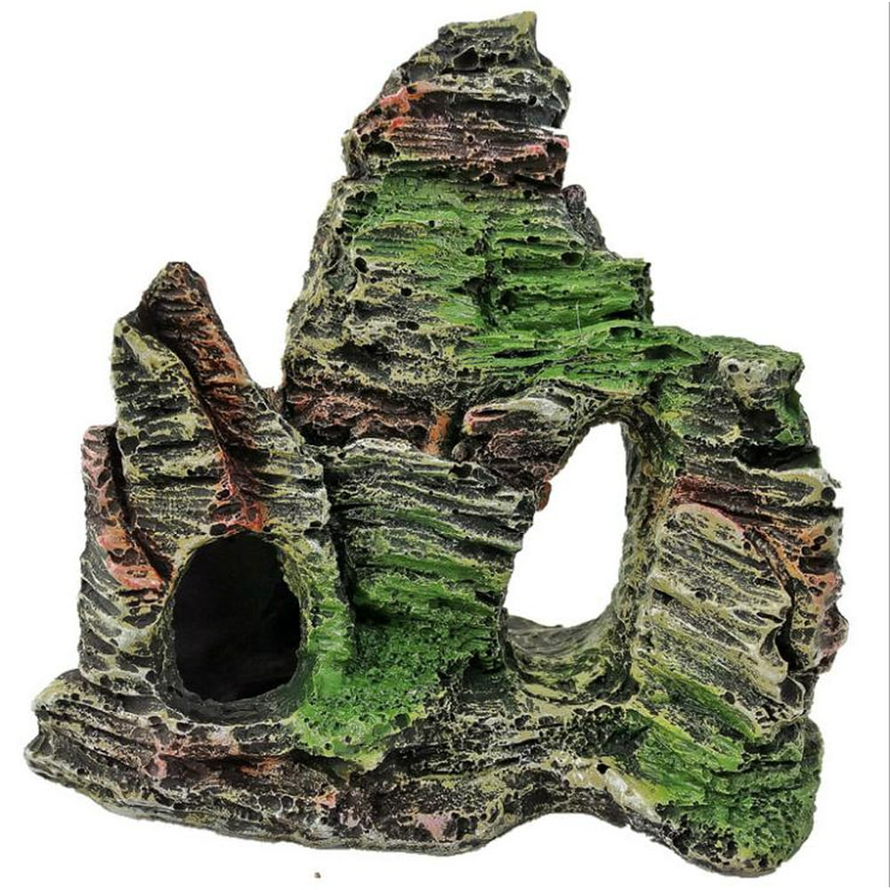 Aquarium Ornament Mountain View Aquarium Fish Tank Underwater Hiding ...