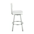 thumbnail image 3 of Benjamin 26" Swivel Counter Stool in Stainless Steel with White Faux Leather, 3 of 6
