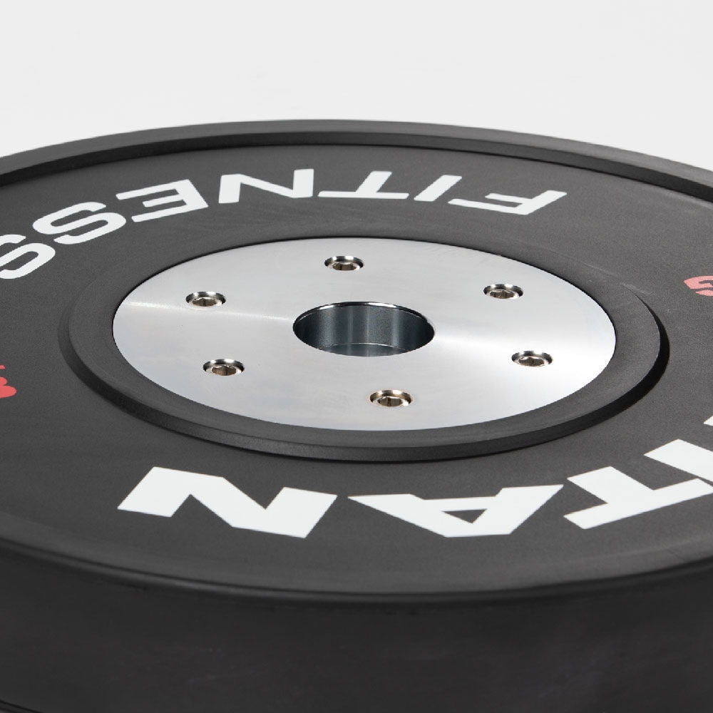 Titan Fitness 25 KG Black Elite Olympic Bumper Plates, Sold Individually, Competition Weight Plates, Rubber With Steel Insert