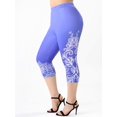 thumbnail image 1 of Leggings de Capri de Cintura Alta con Estampado de Tarjetas Rosegal Leggings de talla grande, 1 of 5
