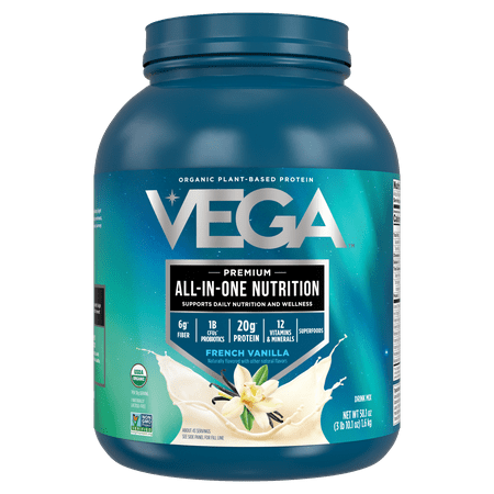 Vega One Organic All in One Shake, French Vanilla XL 58.1oz, 45 servings