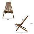 thumbnail image 4 of Melino Wooden Folding Tamarack Chair Low-Profile Outdoor Lounge Seating, Chestnut, 2 Pack, 4 of 9