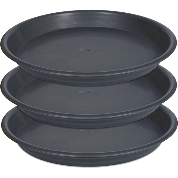 Pack Plastic Plant Saucer 10 Inch 3 Black Durable Drip Trays for Flower Pot s Heavy Duty Drainage Tray Indoors No Holes Plate Water Catcher Planter Base 7 8 9 in