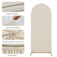thumbnail image 4 of SUKAIKEQA Wedding Arch Cover Spandex Arch Backdrop Cover (7.2FT,6.6FT,6FT) Set of 3 Arch Stand Covers Stretchy Backdrop for Birthday Party Decoration Baby Shower,Beige, 4 of 6