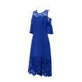 thumbnail image 4 of CHOK Robes Maxi d'Été Grande Taille pour Invité de Mariage Robe en Dentelle Épaules Dénudées Longues Robes Manches Courtes, 4 of 7