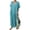 Sky Blue, variant on CIENVNSTG Women's Summer Casual Loose Cotton Linen Dress Fashionable Short Sleeve Long Maxi Dress Green M