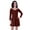 Bright Crimson Red, variant on Womens Full Sleeve Shift Dress w/ V neck Cotton Casual Summer Dresses - Q4