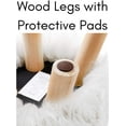 thumbnail image 4 of BirdRock Home Faux Fur Foot Stool Ottoman with Wood Legs - White, 4 of 9