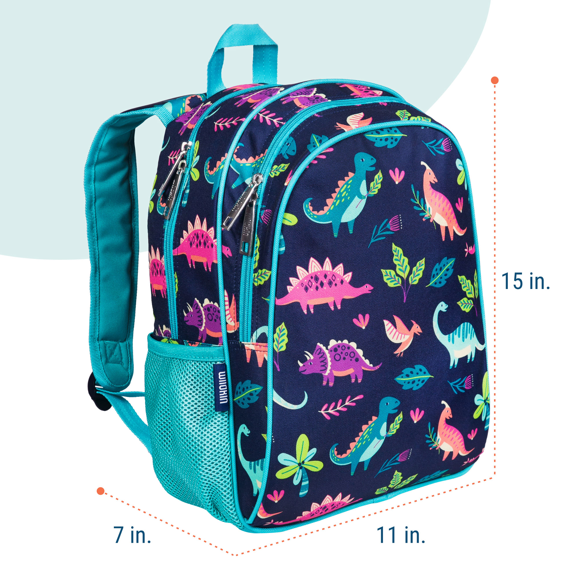 Mochila escolar y de viaje Wildkin para niños y niñas de 15 pulgadas (Dino Pals) 2