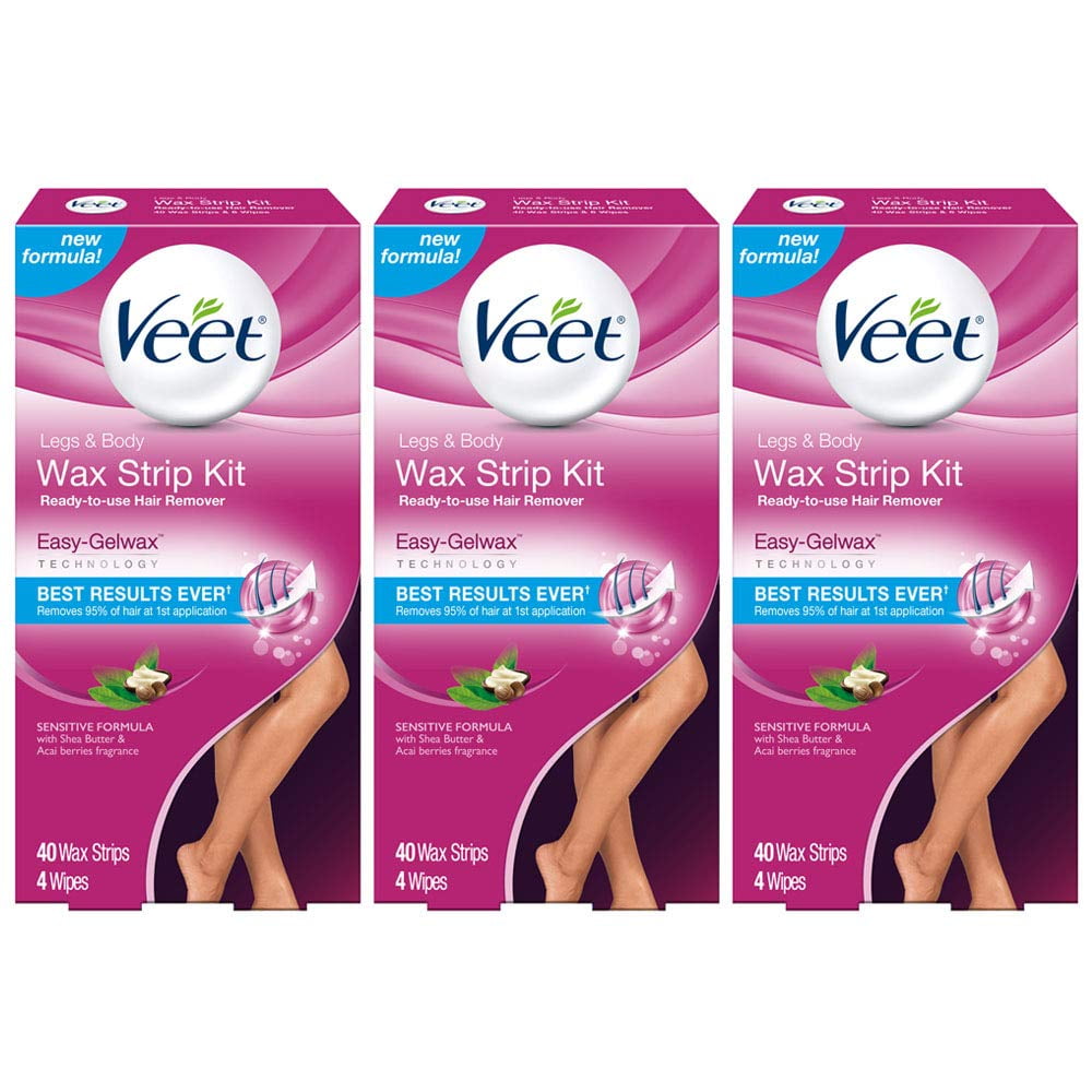 Hair Removal Wax Strips VEET Easy Gelwax Technology, Sensitive