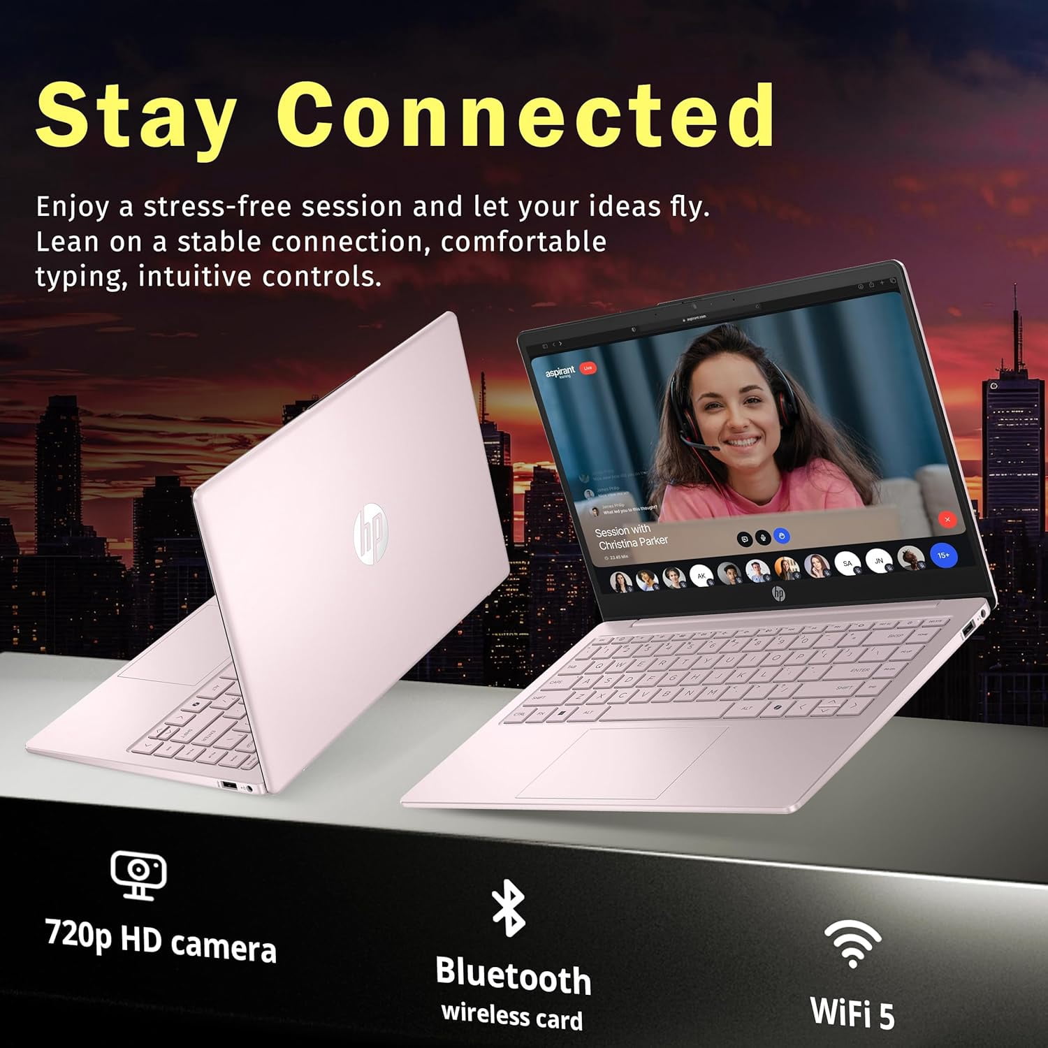 HP Newest 14" Laptop, Slim Light Laptop Computer for Students and Business, Intel 12th N150,1 Year Office 365, Webcam, HDMI, WiFi,8GB RAM,128GB eMMC Windows 11 Home/Gift Set Wirless Mouse+ HUB