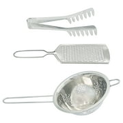 Gold Coast Stainless Steel Colander, Grater, and Tongs Kitchen Tools Set