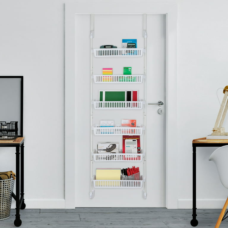 SmartDesign Smart Design Over the Door Pantry Organizer with Adjustable  Shelves - White