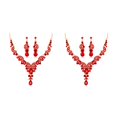 thumbnail image 1 of Jumpingount 3 unidades/juego de collar de aleación para mujer, elegante, nupcial, para chicas, damas, banquete, boda, pendiente, gargantilla, Rojo 2Conjunto, 1 of 6