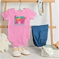 thumbnail image 3 of Retro MTV Sunset Flamingo Logo Romper Boys or Girls Infant Baby Brisco Brands NB, 3 of 6