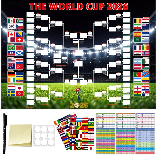 Póster del calendario del Mundial 2026 DEERCOOKIE 85 x 60 cm