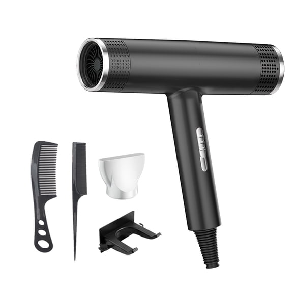 S-422 Black 400W Hair Dryer With Negative Ion Technology Blue Light Care Function Professional Blow Dryer With 2 Combs And Stand Salon Quality Fast Drying Lightweight Design For Home Trave