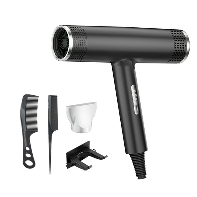 Hair Dryer High Power Hair Dryer With Negative Ion Technology Blue Light Care Hot Wind Comb Hair Salon Blower Styler Plastic Blow Dryer Black Color Home Hair Dryer Styling Tool Hair Device