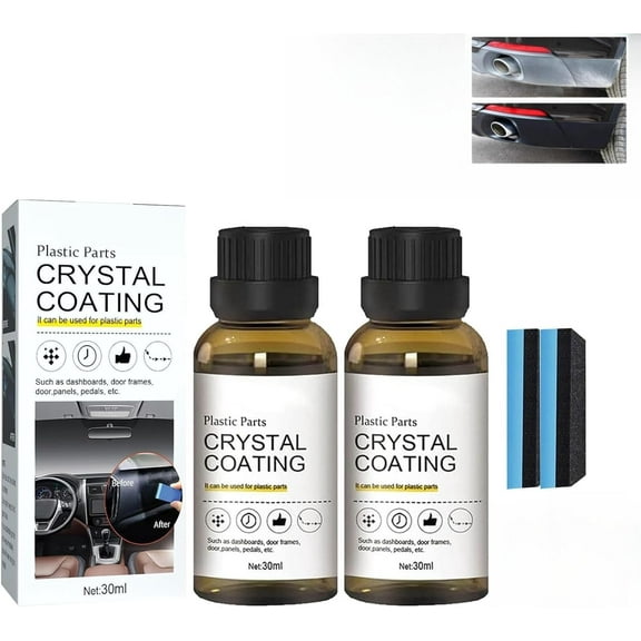 Meigap Plastics Parts Crystal Coating, Plastics Refurbishment Coating Car Interior Refurbishment Agent, Crystal Coating For Car Plastic Parts, Crystal Coating Car Plastic Restorer (2PCS)