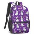 thumbnail image 2 of French Bulldog and Dog Paw Print 17" School Backpacks for Teens,Waterproof Oxford Fabric,S-Shape Padded Straps for School,Travel,Hiking,Camping, 2 of 6