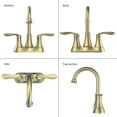 thumbnail image 5 of Kichae 4 Inch Gold Bathroom Faucet，2-Handle Deck Mount Centerset Vanity Sink Faucet with Pop up Drain & Supply Hoses, 5 of 8