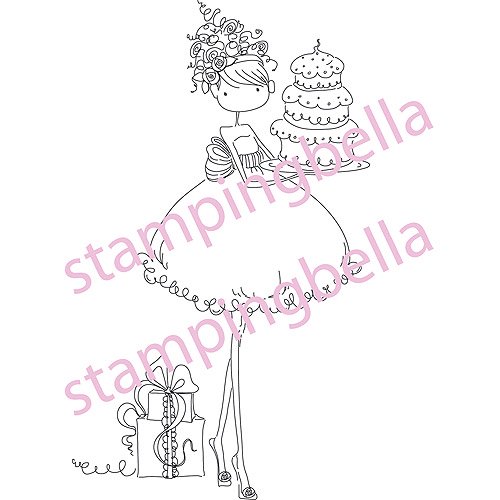 Stamping Bella Cling Rubber Stamp, Uptown Girl Ava Loves To Celebrate