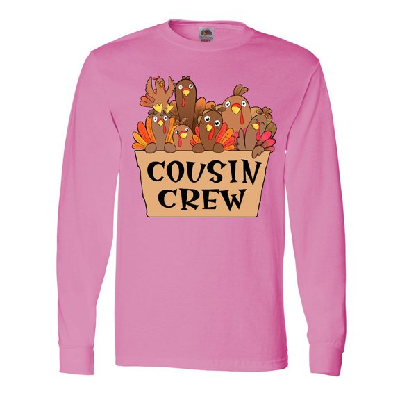 Inktastic Cousin Crew Cute Turkey Family Long Sleeve T-Shirt