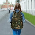 thumbnail image 6 of FORMRS Unisex Backpack Elementary School Travel Bookbag with Reflective Stripes, Brown Floral Rabbits Pattern, 6 of 7