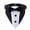 A003- C, variant on Dog Collar with Bow Tie, Tuxedo Style Black Dog Collar Bandana for Small Medium Large Dogs, Adjustable Quick Release Dog Collar for Wedding Party Birthday Events, 1 Pack