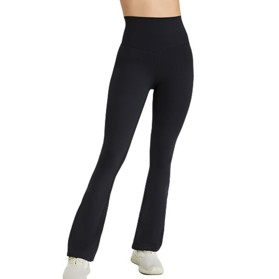 SWSMCLT Women's Yoga Pants Bootcut Bell Thin Trousers Long Pants High Waisted Stretch Flared Soft Fashion Black 8-10