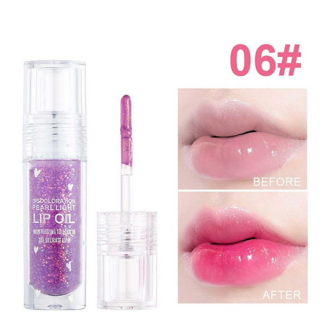 Fiudx Artículos en oferta con ofertas flash Brillo de Labios Ice Clear en Brillo Perlado Finoque Humecta los Labios Teñidos, Brillo de Labios Hidratante en Acete Glazeado, Brillo de Labios en Cambio