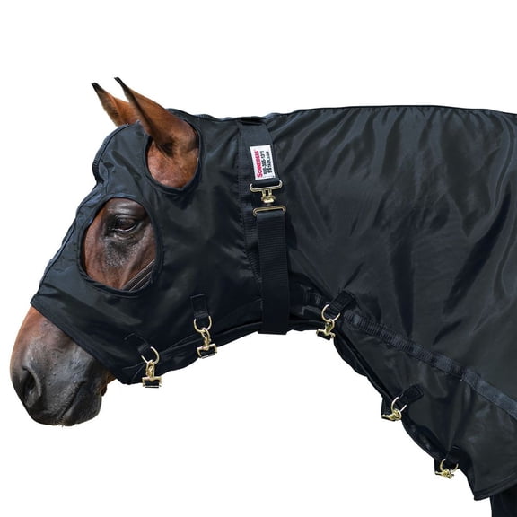 Dura-Nylon Breathable Horse Sheet Hood | Durable Nylon | Small | Black